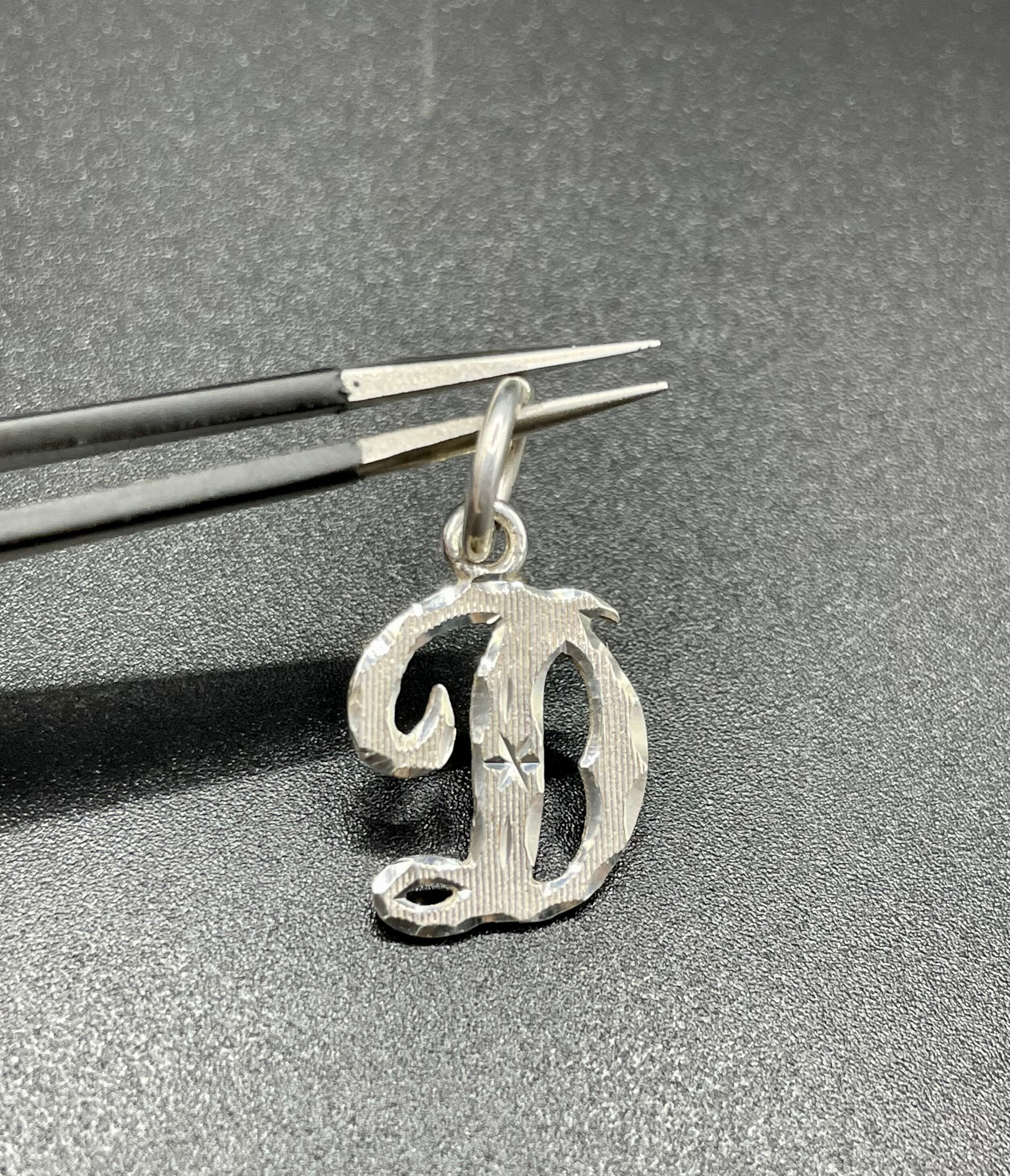 Script Letter Initial Charm or Pendant Polished Finish Script Cursive Style  Font Made in 10K and 14K Yellow or White Gold 