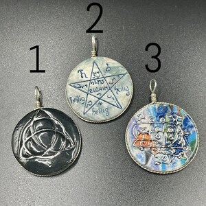 Vintage Handmade Ceramic and Sterling Silver Talismans
