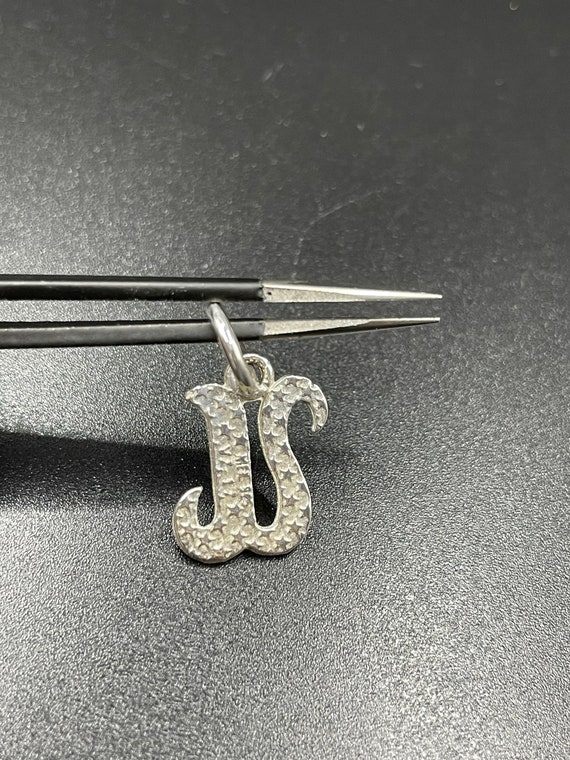 Celestial Vintage Cursive Initial U Sterling Silv… - image 2