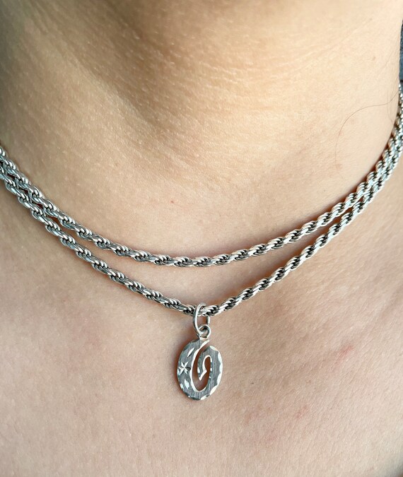 Celestial Vintage Cursive Initial O Sterling Silv… - image 8