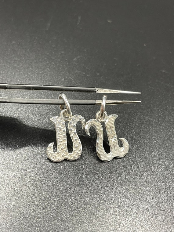 Celestial Vintage Cursive Initial U Sterling Silv… - image 3