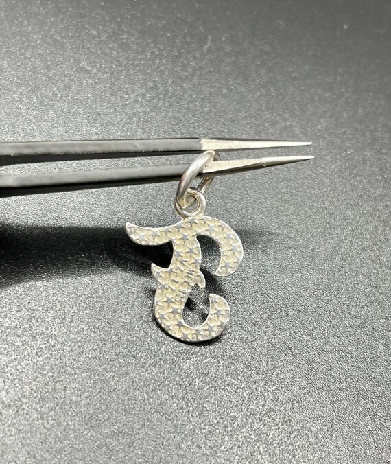 Celestial Vintage Cursive Initial F Sterling Silv… - image 3