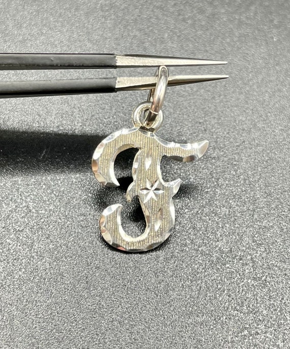 Celestial Vintage Cursive Initial F Sterling Silv… - image 2