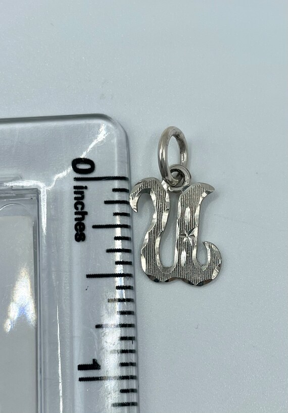 Celestial Vintage Cursive Initial U Sterling Silv… - image 5