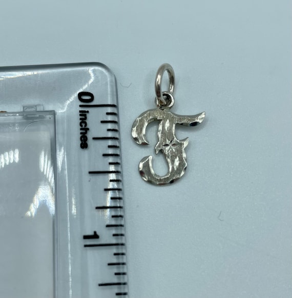 Celestial Vintage Cursive Initial F Sterling Silv… - image 5