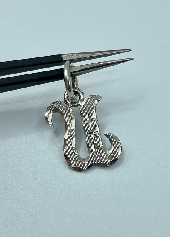 Celestial Vintage Cursive Initial U Sterling Silv… - image 4