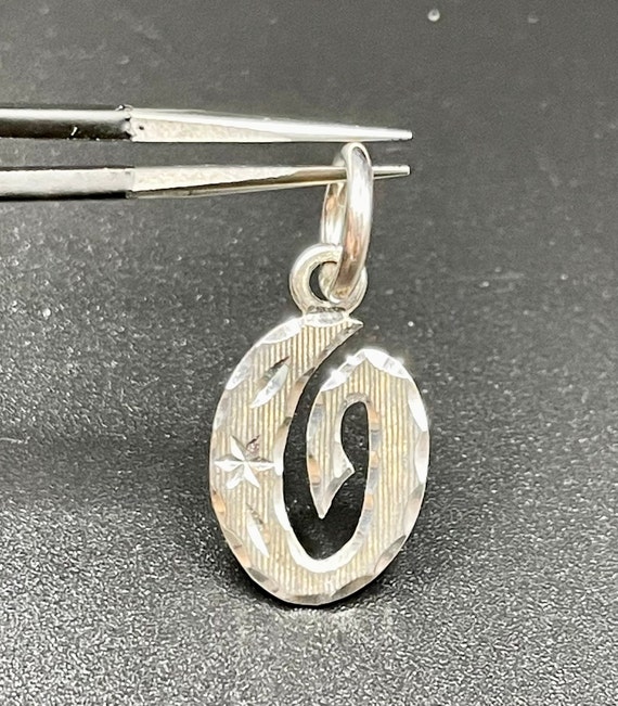 Celestial Vintage Cursive Initial O Sterling Silv… - image 1