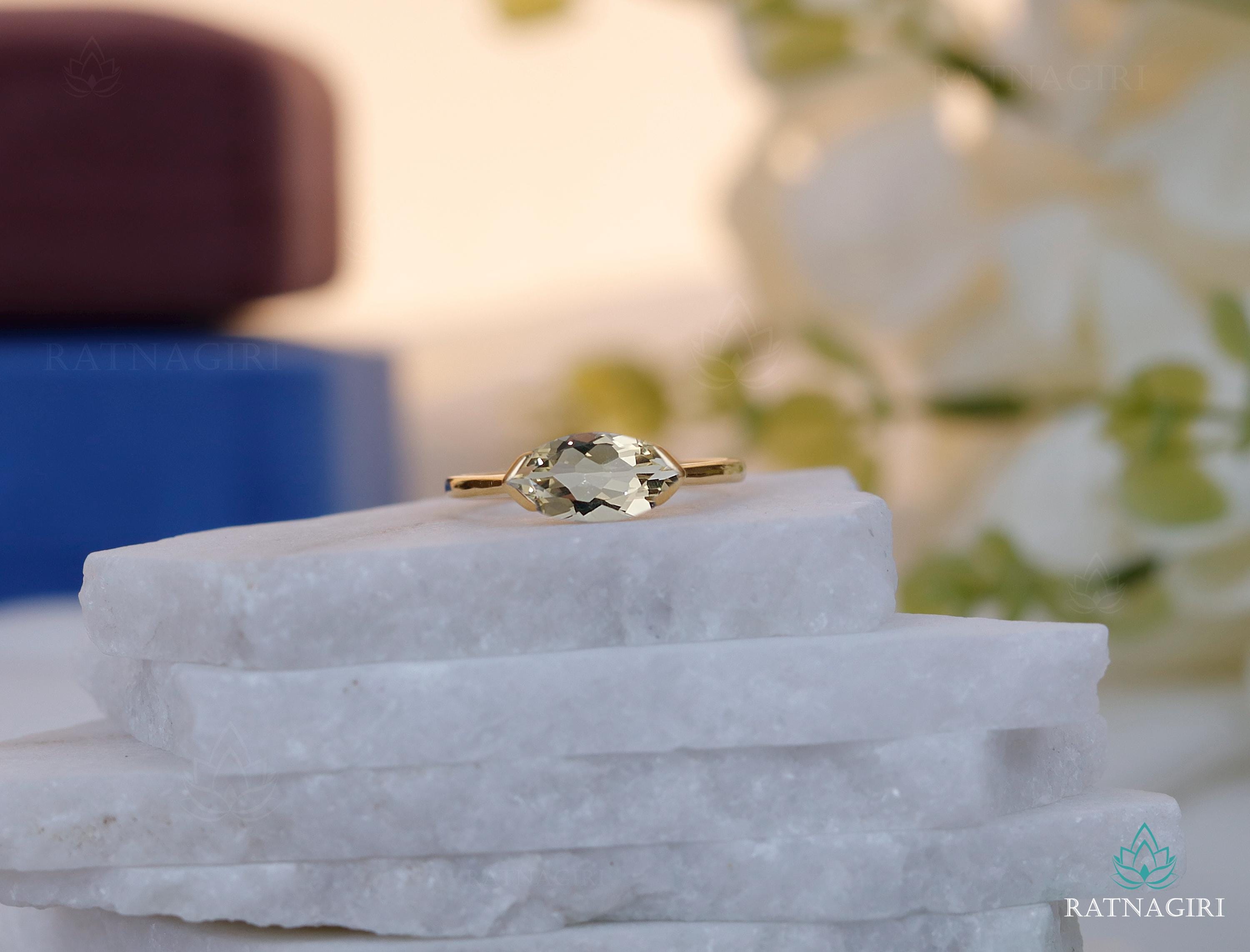 Bague En Argent Et Vermeil Jaune Avec éclat De Diamant Véritable - Taille 58 - Occasion Bon état