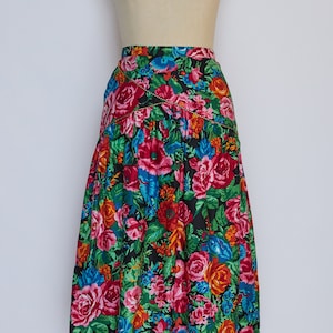 80s/90s vintage Evelyn de Jonge Sport bright floral midi skirt • size: 8 • deadstock