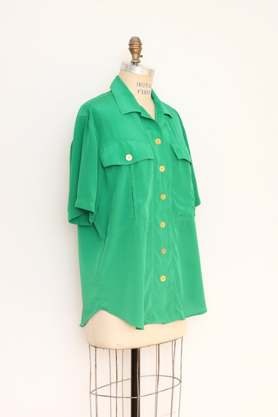 vintage 90s Regina Porter boxy kelly green short … - image 2