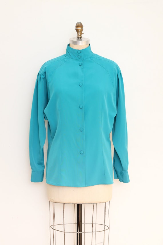 80s vintage unbranded teal raglan style long sleev