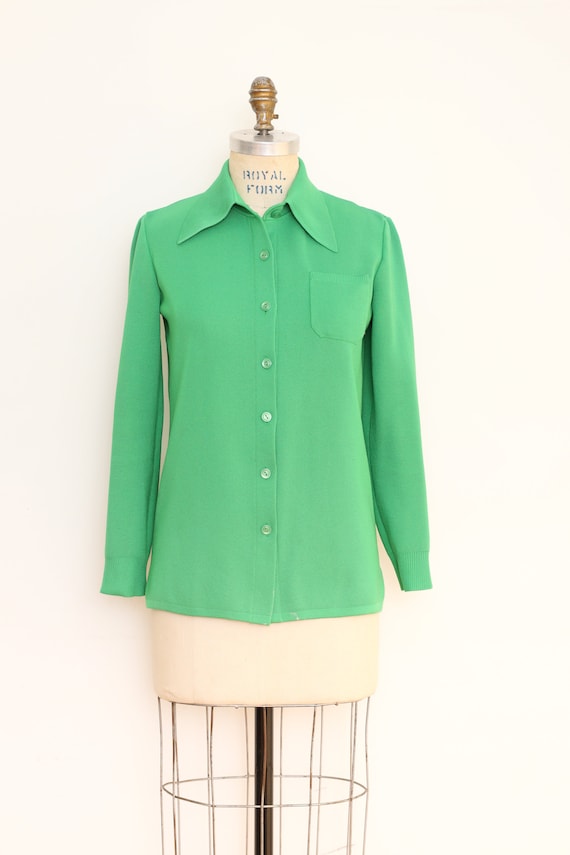 60s/70s unbranded kelly green acrylic knit cardiga