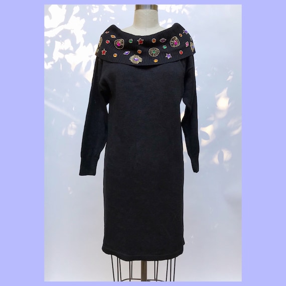 90s sweater dress Vintage 90s Corduroy Mini Overall Dress (M) main image 0