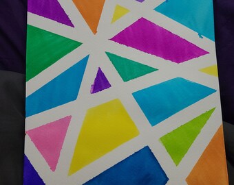 pittura ad acquerello geometrica