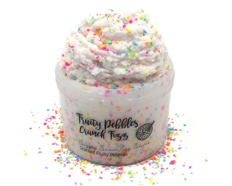 Fruity Pebbles Cereal, Crunchy Snow Fizz Slime, Sizzly, Scented, Rainbow Sprinkles, Slime Shops, Slime Fantasies 