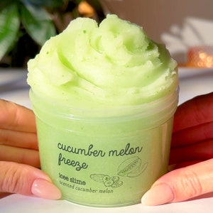 Cucumber Melon Freeze, Green Icee Slime, Cucumber Melon Scented Slime, Satisfying Snow Slime, Refreshing Slime, Slime Shops, Slime Fantasies image 1