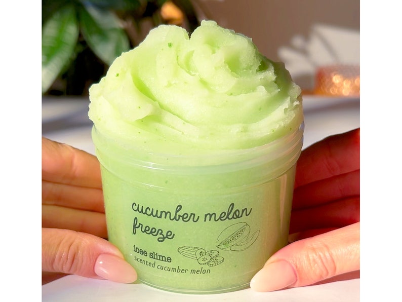 Cucumber Melon Freeze, Green Icee Slime, Cucumber Melon Scented Slime, Satisfying Snow Slime, Refreshing Slime, Slime Shops, Slime Fantasies image 1