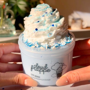 Cloud Frappe, DIY Slime, Kawaii Slime, Cute Slime, Blueberry Slime, Blueberry Milkshake Scented Slime, Slime Shops, Slime Fantasies