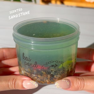 Koi Pond, Clear Gravel Slime, Clear Slime, Sandstone Scented Slime, Relaxing Slime, Slime for Adults, Unique Slime Shops, Slime Fantasies