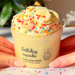 Birthday Cupcake Slime, Butter Slime with Sprinkles, Birthday Gift, Birthday Slime Gift, Therapy Dough, Slime Shops, Slime Fantasies