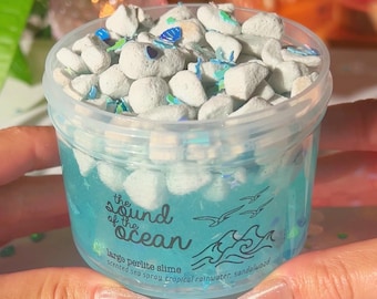 The Sound of the Ocean, Blue Clear Slime, Large Perlite Slime, Crunchy Slime for ASMR, Ocean Slime Gift, Slime Fantasies, Slime Shops