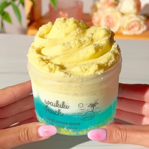 Waikiki Beach, Clear Slime + Cloud Slime, Cloud Creme Slime, Pina Colada Scented Slime, Gift For Her Him, Slime Shops, Slime Fantasies