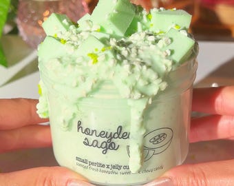 Honeydew Sago, Pastel Green Slime, Perlite X Jelly Cube Slime, Honeydew Slime, Crunchy Slime for ASMR, Slime Shops, Slime Fantasies