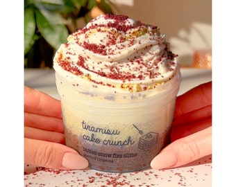 Tiramisu, Crunchy Slime, Snow Fuzz Slime, Layered Slime, Chocolate Tiramisu Scented Slime, Slime w/ Sprinkles, Slime Shops, Slime Fantasies.