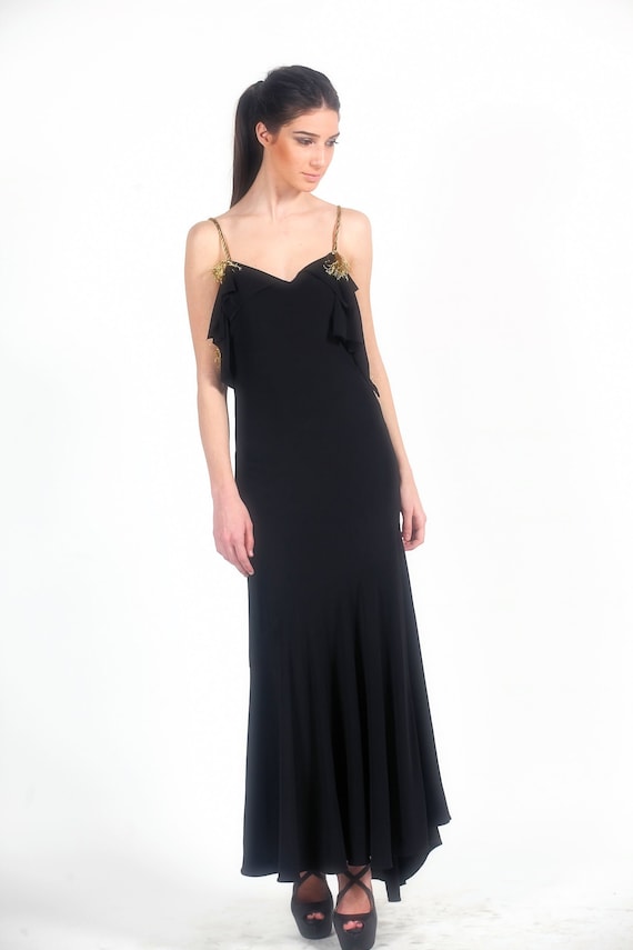 Backless Dress Maxi Dress Black Dress Long Dress