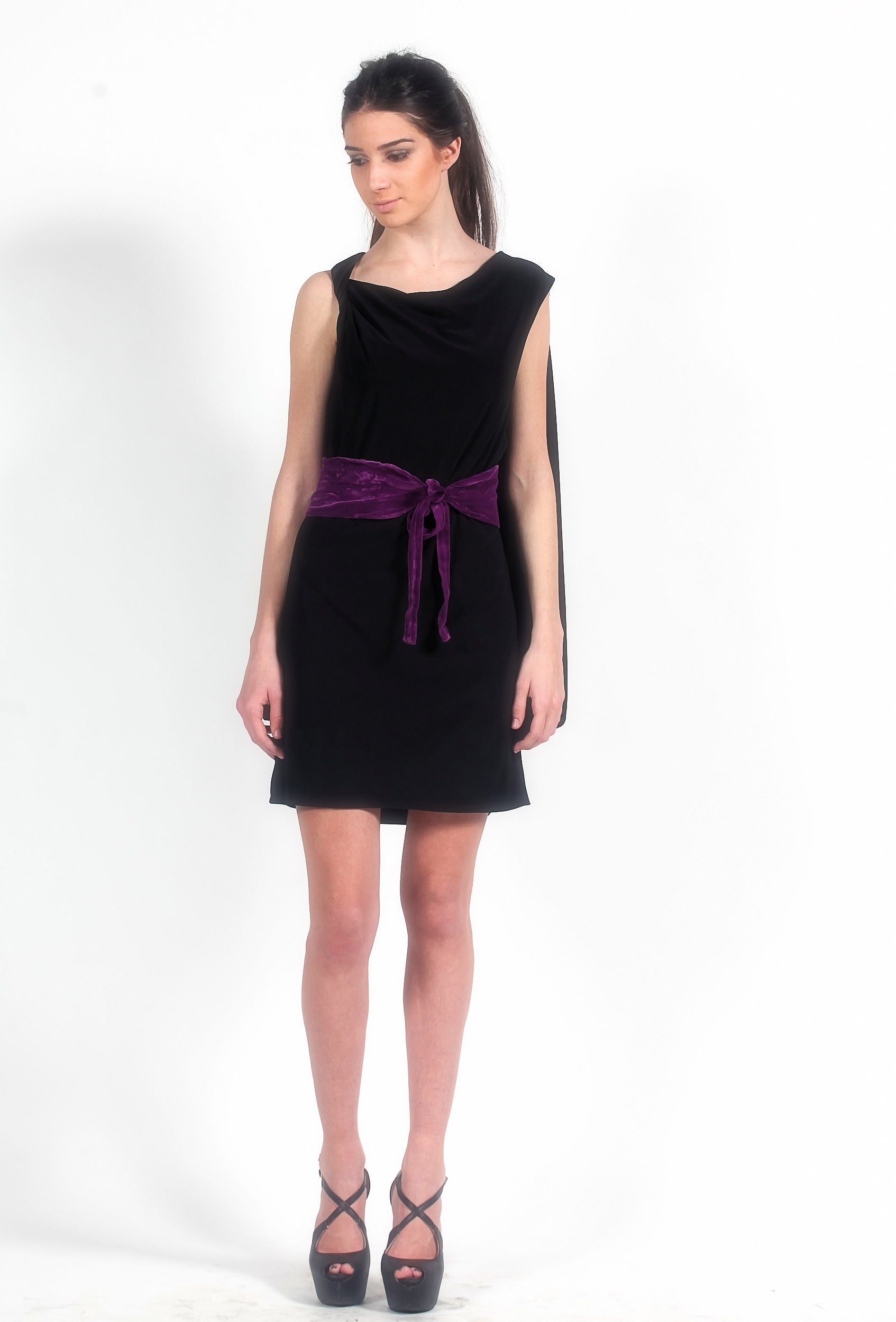 sleeveless cape dress