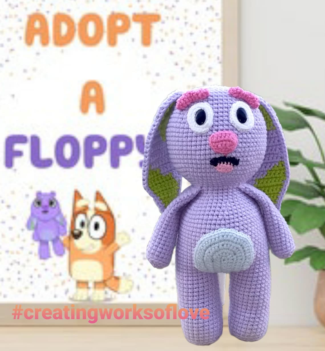 Crochet Floppy Bunny Amigurumi Pattern Bluey Bingo Etsy