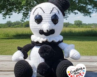 Patrón de tarro de almacenamiento de payasos de Crochet Art (Descarga PDF)