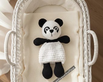 Crochet Panda Ragdoll: 13-inch Black and White Cuddler