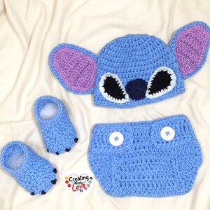 Crochet Stitch diaper cover set, crochet costume photography outfit, made to order,  0-3 months
