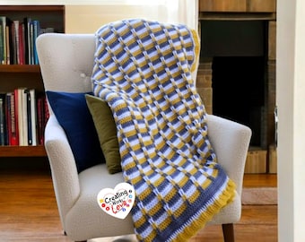 Crochet Striped Throw Blanket Pattern
