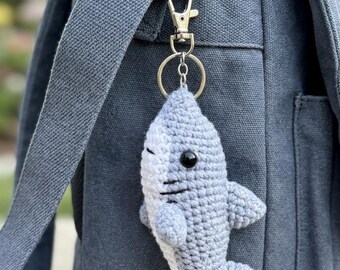 Crochet shark Keychain,  bag charm