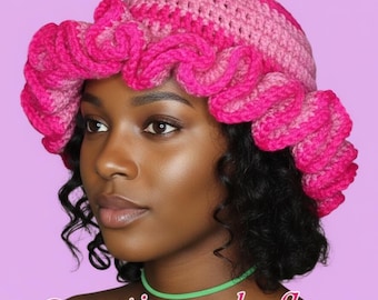 Crochet ruffle hat