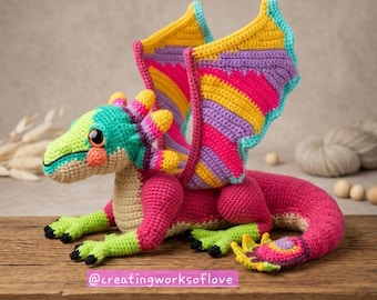 Crochet Melodia Dragon, Inspired by Rescue Riders, Handmade Plush