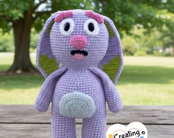 Crochet Floppy Bunny Amigurumi Pattern, Bluey, Bingo