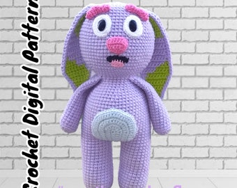 Bingo From Bluey Velvet Crochet Handmade Stuffed Animal Made in USA 