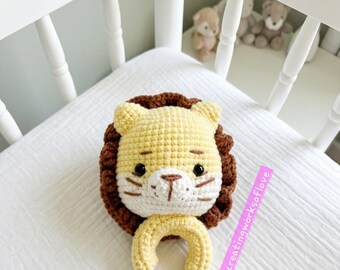 Crochet Lion Baby Rattle