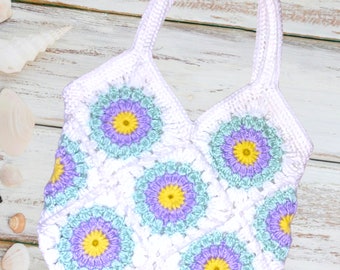 Crochet Granny Shoulder bag, Crochet Granny Square Tote Bag, Crochet Bag