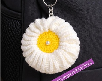 Crochet Flower Keychain , bag charm