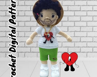 Crochet Bad Bunny (Benito) Doll Pattern