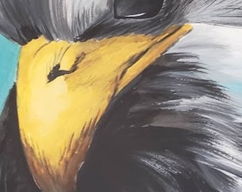 Bald Eagle Acrylic painting -American bird eagle art/realistic wild life painting/Bird illustartion wall decor/Patriotic decor/Eagle decor