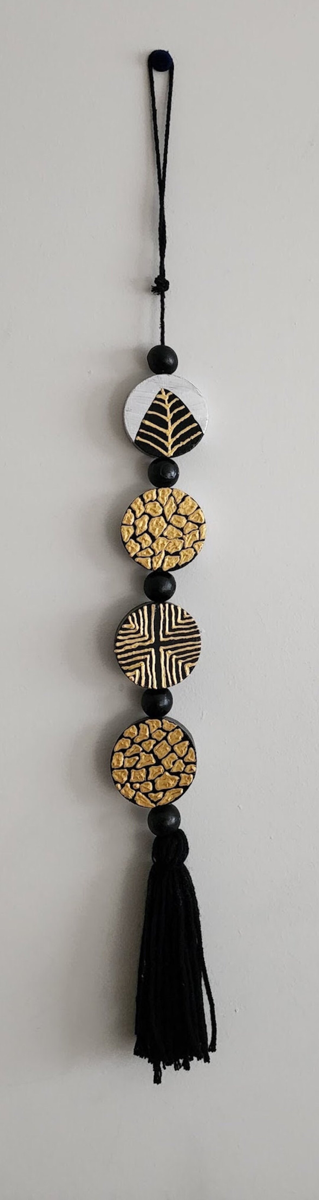 Handcrafted Door Knob Hanging /wooden Beads Garland With Tassel Classic