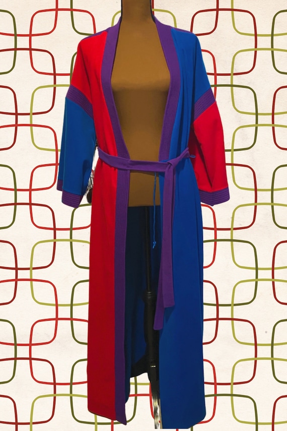 Vintage Vanity Fair Mod 50s/60s Color-Blocked Robe