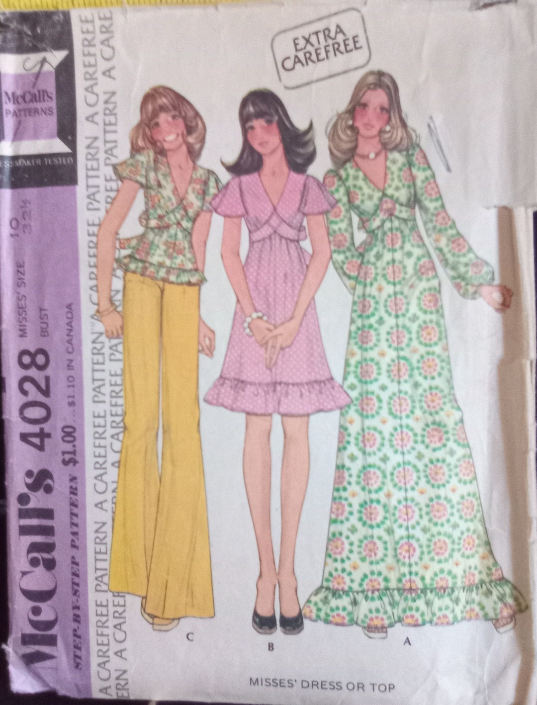 Mccalls Dress/top Pattern #4028 Etsy