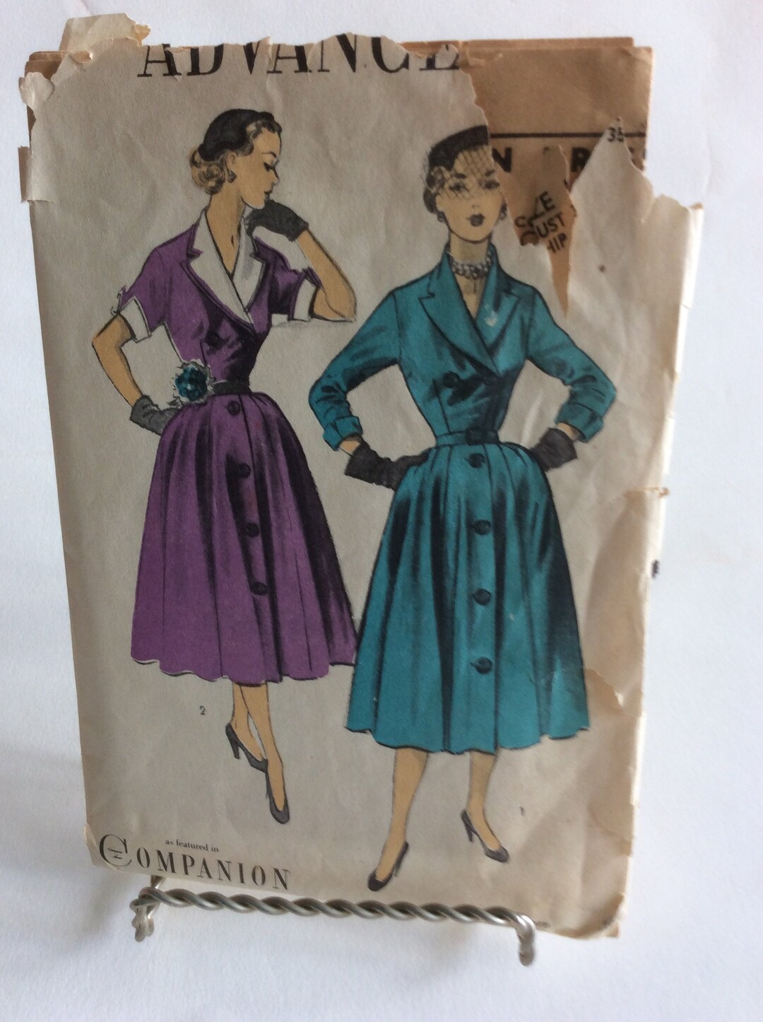 1940s Advance Pattern Co. #6021 Button Front Dress Pattern - Etsy