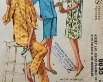 McCall's Pajama and Nightshirt Pattern # 6655